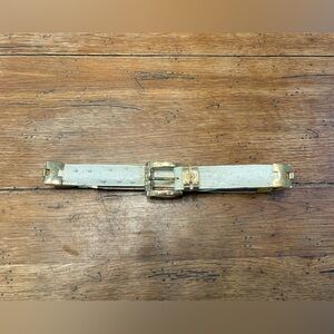 Unique Rare 80s Full Quill Ostrich Belt w/Gold Greek Medusa Head Versace Style